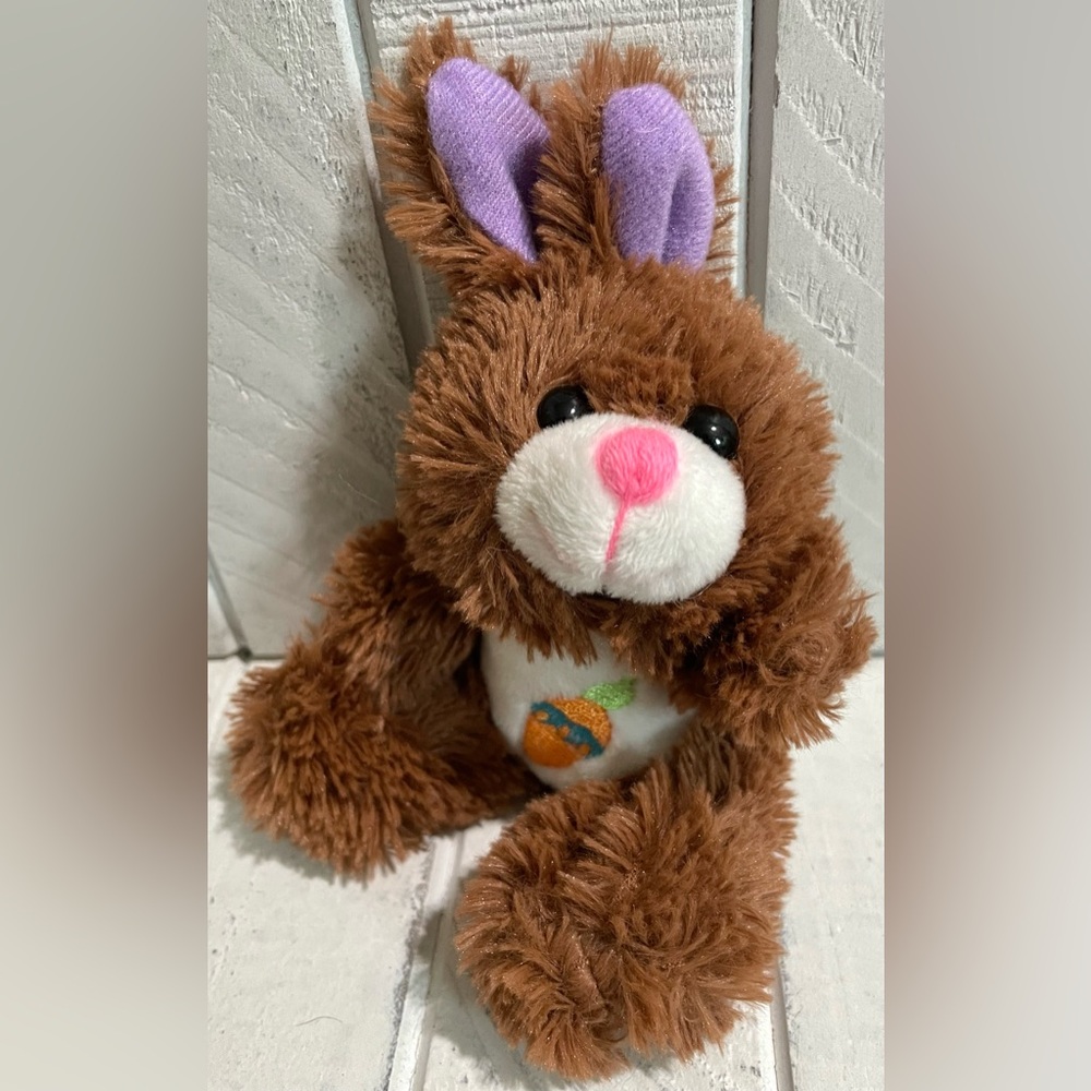 Homerbest Mini 5.5” Plush Chocolate Easter Bunny Plush Rabbit With Carrot Design